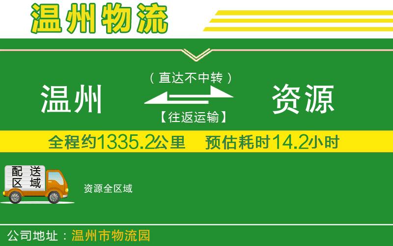 溫州到資源物流公司
